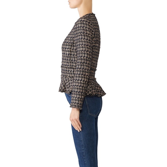 Rebecca Taylor Multi Tweed Peplum Zip Jacket - Picture 4 of 12
